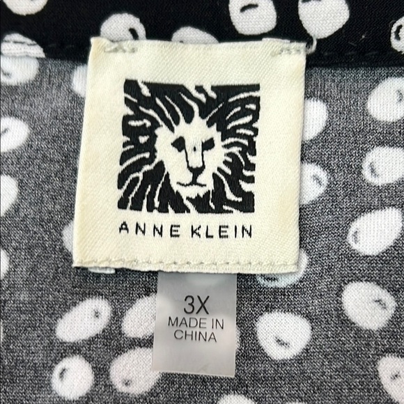 Anne Klein Women’s Top Sz 3X Black & White Polyester/Elastane Knit Zip Front EUC - Picture 2 of 10